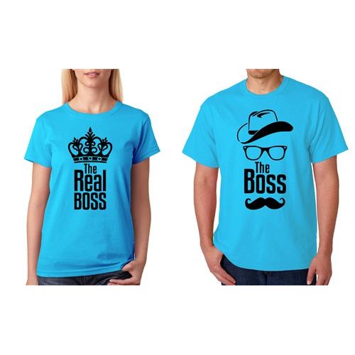 Boss Real Boss Couple Graphic Printed T-shirt