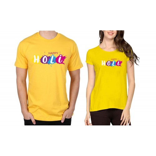 Happy Holi Couple T-shirt