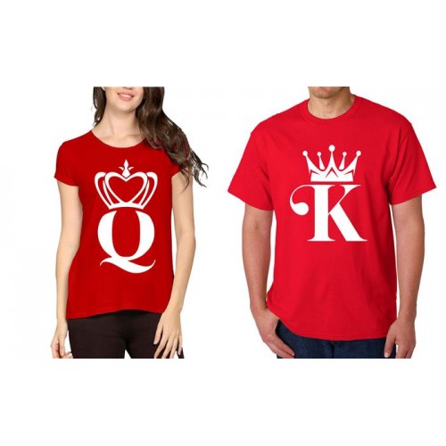 King Queen Couple Graphic Printed T-shirt