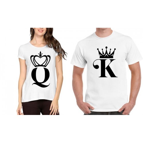 King Queen Couple Graphic Printed T-shirt