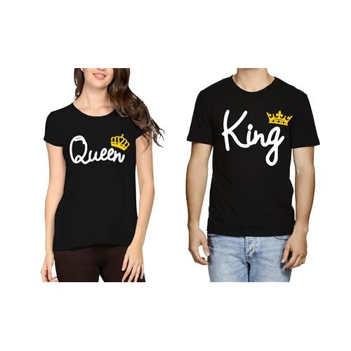 King Queen Couple Graphic Printed T-shirt