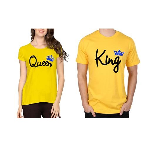 King Queen Couple Graphic Printed T-shirt