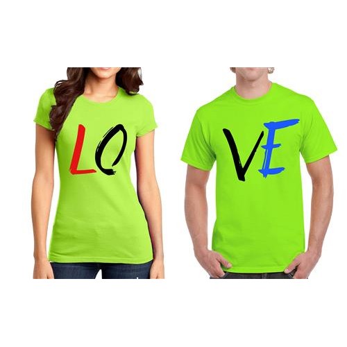 Love Couple Graphic Printed T-shirt