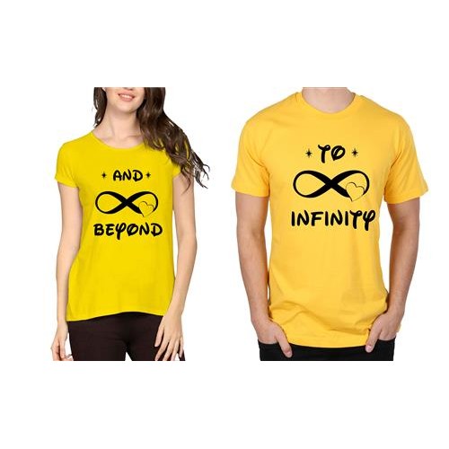 To Infinity And Beyond Couple Graphic Printed T-shirt