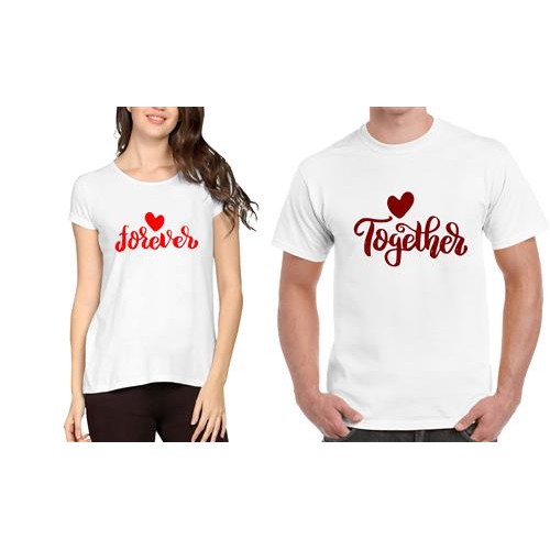 Together Forever Couple Graphic Printed T-shirt