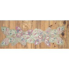 Handmade Table Runner, Beaded Table Runner, Butterflies Design Table Runner 13x36 Inches