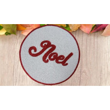 Round Table Mats, Set Of Hand Beaded Table Mats ,Christmas Placemats, Noel Dining Table Mats  13x13 Inches 