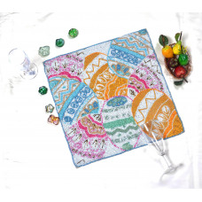 Easter Placemats, Handmade Placemats, Easter Eggs Placemats, Beaded Table Mats, Designer Charger Plates 13x13 Inch (Set of  2)