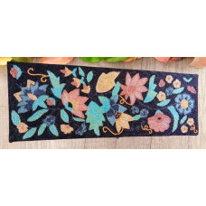 Multicolor Table Runner,  Hand Beaded Table Runner, Floral Spring Dining Table Topper 13x36 Inches