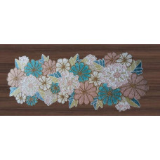 Flowers Table Runner, Handmade Beads Table Runner, Multicolor Dining Table Runner 13x36Inch