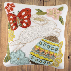 Easter Cushion Cover, Handmade Cushion Covers, Beaded Cushion Covers Set, Easter Egg And Easter Bunny Design Cushion Case 16*16 Inch