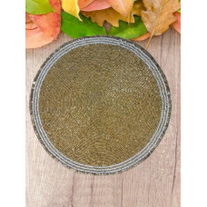 Luxury Placemats, Hand Beaded Placemats, Gold And White Table Mats, Round Dining Table Mats 13x13 Inch 