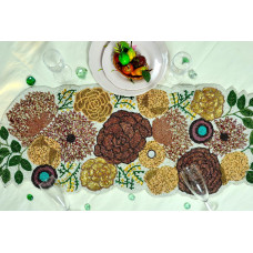 Handmade Table Runner, Beaded Table Runner, Multicolor Table Runner, Floral Spring Table Runner 13x36 Inches
