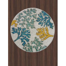 Handmade Placemats, Beaded Spring Placemats, Multicolor charger Plate, Designer Round Table Mats 13x13 Inch ( Set of 2)