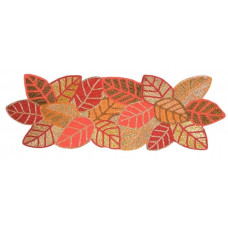 Handmade Table Runner, Beaded Table Runner, Multicolor Leaves Table Runner 13x36 Inches