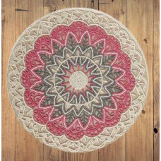 Pink Placemats, Beaded Placemats, Handmade Table Mats, Jute Designer Placemats, Round Table Mats 13x13 Inches 