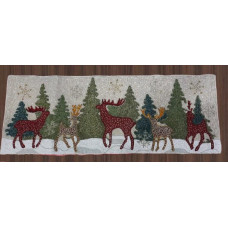 Reindeer Table Runner, Handmade Beaded Table Runner, Easter Table Runner 13x36 Inches