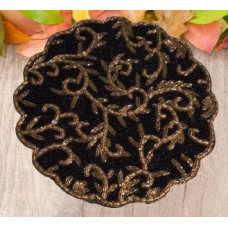 Spring Placemats, Beaded Placemats, White And Gold Table Mats, Designer Charger Plate,  Handmade Table Mats 13x13 Inch 