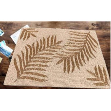 Handmade Table Mat, Beaded Table Mat, White And Gold Table Mat, Palm Leaves Table Mat 13x16 Inches 