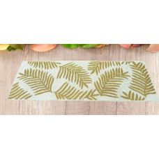 Handmade Table Runner, Beaded Table Runner, White And Gold Table Runner, Palm Leaves Table Runner 13x36 Inches