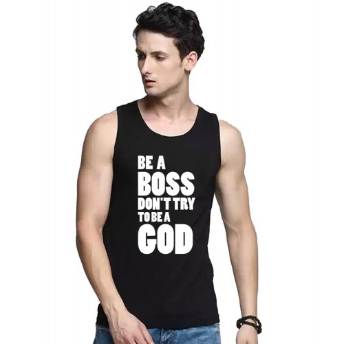 Be A Boss Don't Try To Be A God Graphic Printed Vests