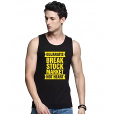 Gujaratis Break Stock Market Not Heart Graphic Printed Vests