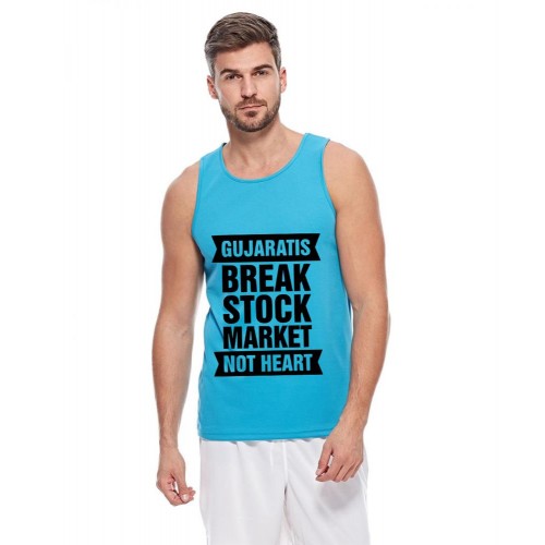 Gujaratis Break Stock Market Not Heart Graphic Printed Vests