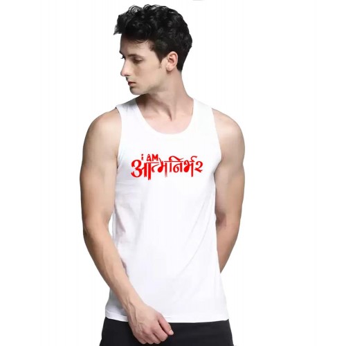 I Am Aatmanirbhar Graphic Printed Vests
