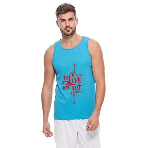 I Want To Live Not Just Survive Graphic Printed Vests