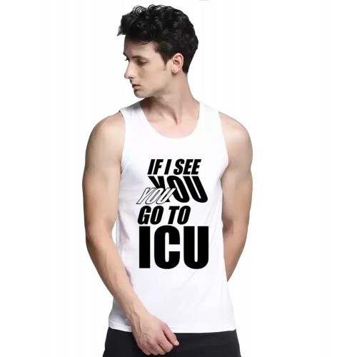 If I See You You Go To ICU Graphic Printed Vests