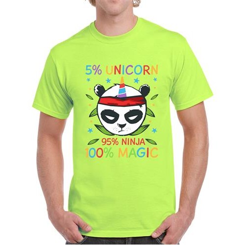 5% Unicorn 95% Ninja 100% Magic Graphic Printed T-shirt