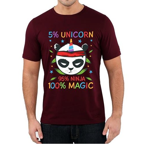 5% Unicorn 95% Ninja 100% Magic Graphic Printed T-shirt