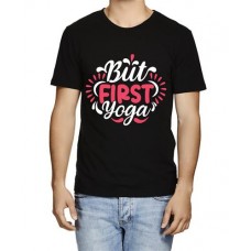 Men's But First Yoga Graphic Printed T-shirt