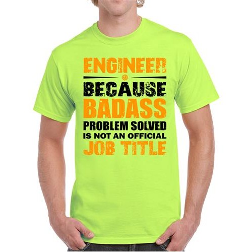 Men's Engineer Badass Graphic Printed T-shirt