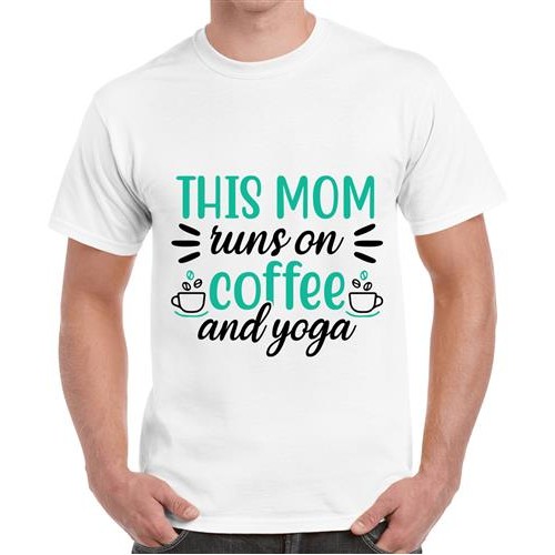 Men's Mom Yoga Graphic Printed T-shirt