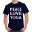 Men's Peace Love Yoga Graphic Printed T-shirt