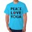 Men's Peace Love Yoga Graphic Printed T-shirt