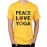 Men's Peace Love Yoga Graphic Printed T-shirt