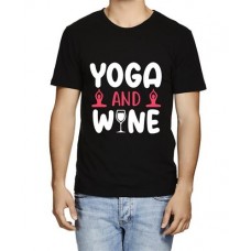 Men's Wine Yoga Graphic Printed T-shirt