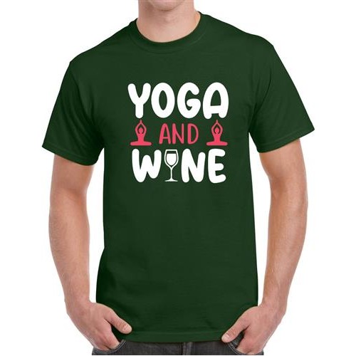 Men's Wine Yoga Graphic Printed T-shirt