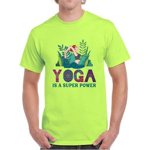 Men's Yoga A Superpowers Graphic Printed T-shirt