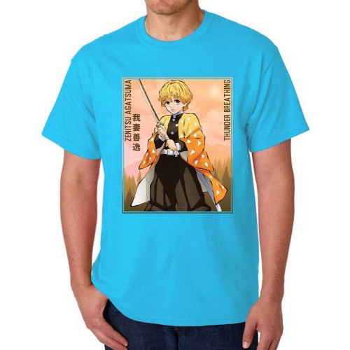 Zenitsu Agatsuma Thunder Breathing Graphic Printed T-shirt
