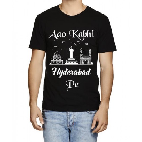 Aao Kabhi Hyderabad Pe Graphic Printed T-shirt