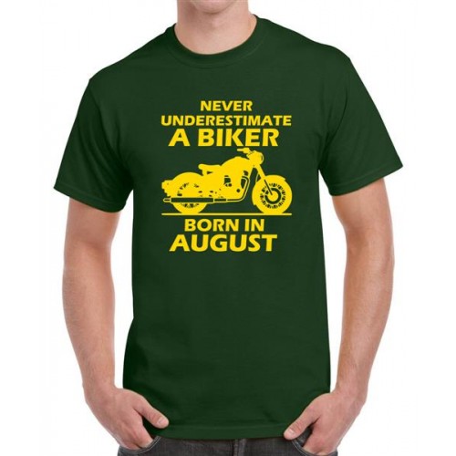 A Biker Born In August Graphic Printed T-shirt