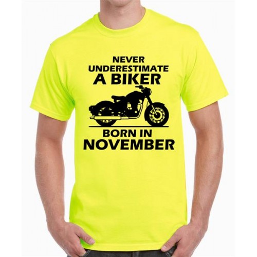 A Biker Born In November Graphic Printed T-shirt