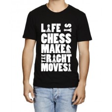 Men's Cotton Graphic Printed Half Sleeve T-Shirt - Life Is Chess
