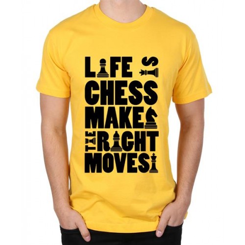 Men's Cotton Graphic Printed Half Sleeve T-Shirt - Life Is Chess