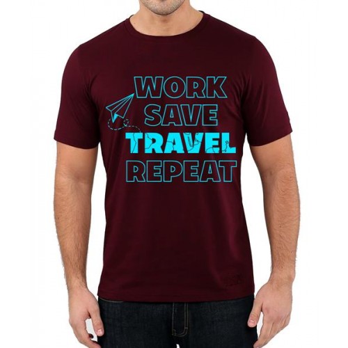 Work Save Travel Repeat Graphic Printed T-shirt