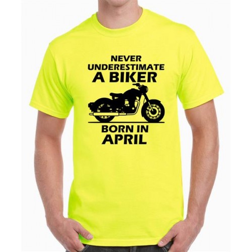A Biker Born In April Graphic Printed T-shirt