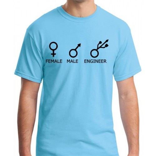 Female Male Engineer Graphic Printed T-shirt